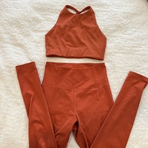 Girlfriend Collective Rust Leggings and Top Set